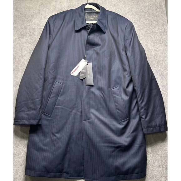 Cardinal of Canada‎ Wool Herringbone PrimaLoft Long Overcoat Navy Blue XL
